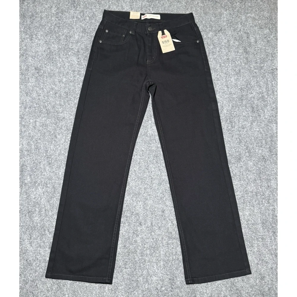 Levi's 550 Relaxed Fit Jeans 16 Reg 28x28 Black Denim Mid Rise NEW NWT